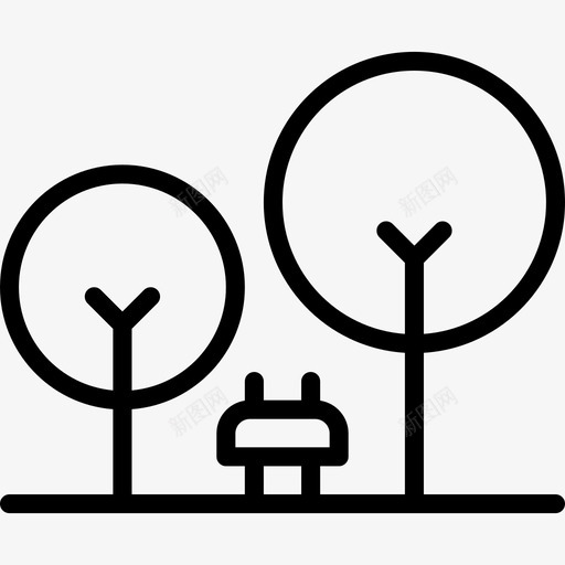 公园城市景观2线性图标svg_新图网 https://ixintu.com 公园 城市景观2 线性