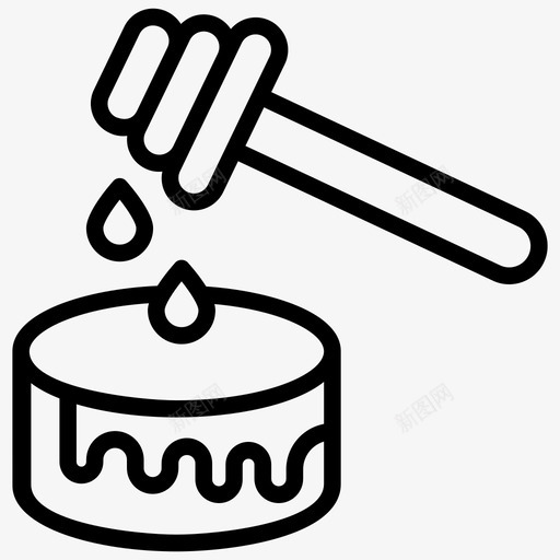 蜂蜜勺蜂蜜滴蜂蜜棒图标svg_新图网 https://ixintu.com 养蜂元素线图标 木勺 蜂蜜勺 蜂蜜棒 蜂蜜滴