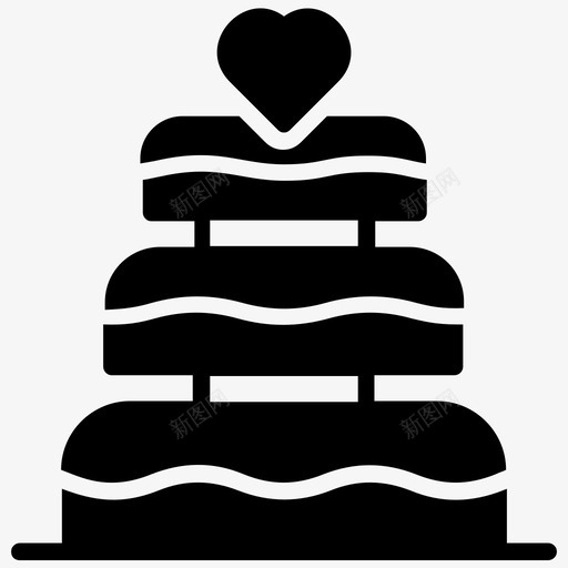 婚礼蛋糕生日蛋糕蜡烛图标svg_新图网 https://ixintu.com 婚礼蛋糕 庆祝 父亲节字形图标 生日蛋糕 蜡烛