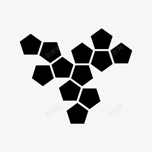 十二面体网骰子平面图标svg_新图网 https://ixintu.com 几何学 十二面体网 平面 形状 柏拉图体 骰子