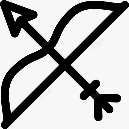 弓狂野西部8直线型图标svg_新图网 https://ixintu.com 弓 狂野西部8 直线型