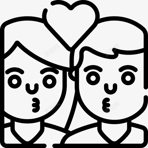 接吻whatsapp笑脸3直线型图标svg_新图网 https://ixintu.com whatsapp笑脸3 接吻 直线型