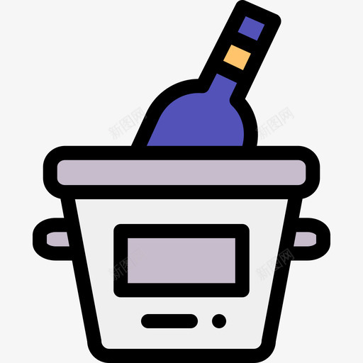 香槟20岁生日线性颜色图标svg_新图网 https://ixintu.com 20岁生日 线性颜色 香槟