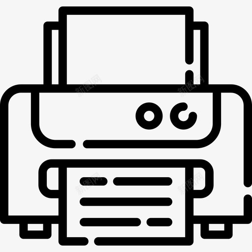 纸质打印机实物资产18线性图标svg_新图网 https://ixintu.com 实物资产18 纸质打印机 线性