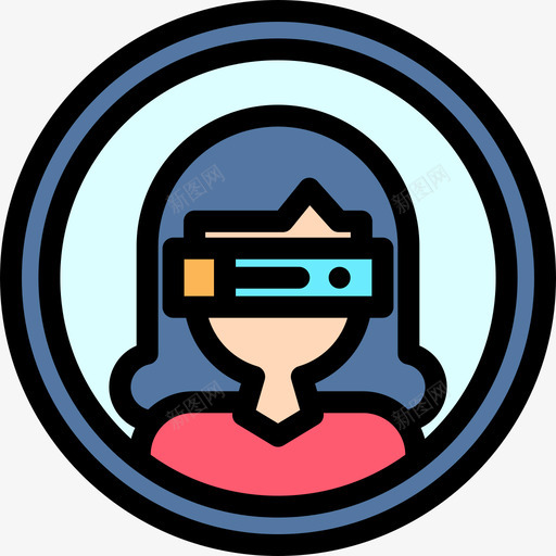 360度虚拟现实34线性颜色图标svg_新图网 https://ixintu.com 360度 线性颜色 虚拟现实34