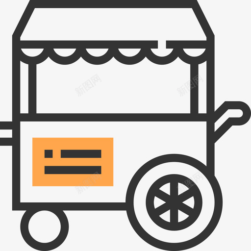 食品车市中心4号黄影图标svg_新图网 https://ixintu.com 市中心4号 食品车 黄影