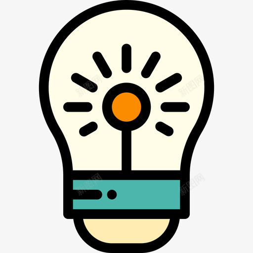 灯泡创意工艺30线性颜色图标svg_新图网 https://ixintu.com 创意工艺30 灯泡 线性颜色