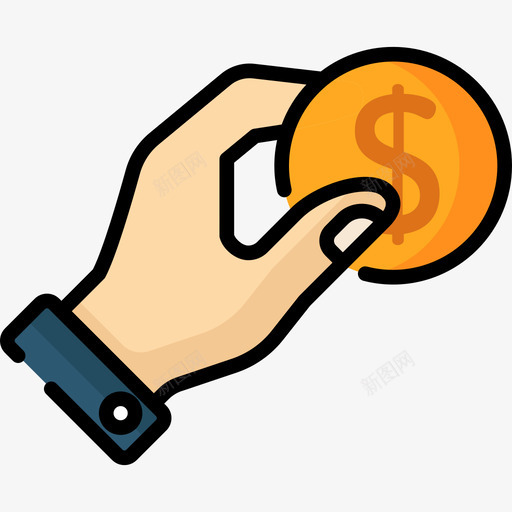 硬币金融47线颜色图标svg_新图网 https://ixintu.com 硬币 线颜色 金融47