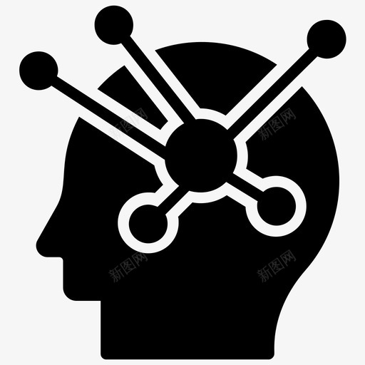 思维导图人工智能头脑风暴图标svg_新图网 https://ixintu.com 人工智能 决策 头脑风暴 思维导图 思维过程 百万富翁习惯字形图标