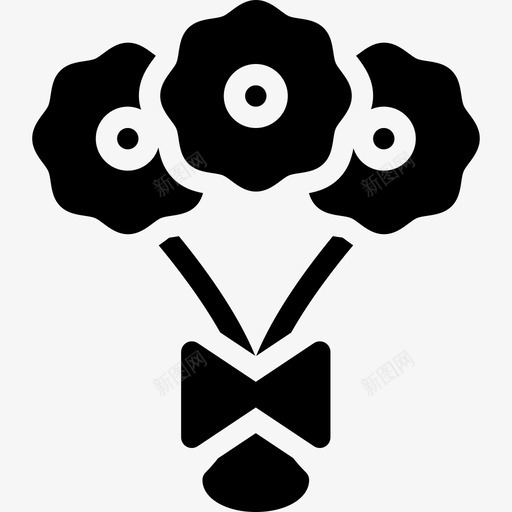 鲜花束新鲜图标svg_新图网 https://ixintu.com 新鲜 束 生日实心图标 礼物 结 鲜花