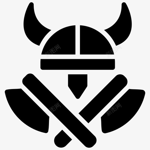 北欧海盗斧头海盗头盔图标svg_新图网 https://ixintu.com 北欧海盗 斧头 武器 海盗元素雕文图标 海盗头盔 角头盔