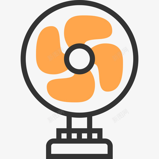 风扇复古科技黄影图标svg_新图网 https://ixintu.com 复古科技 风扇 黄影