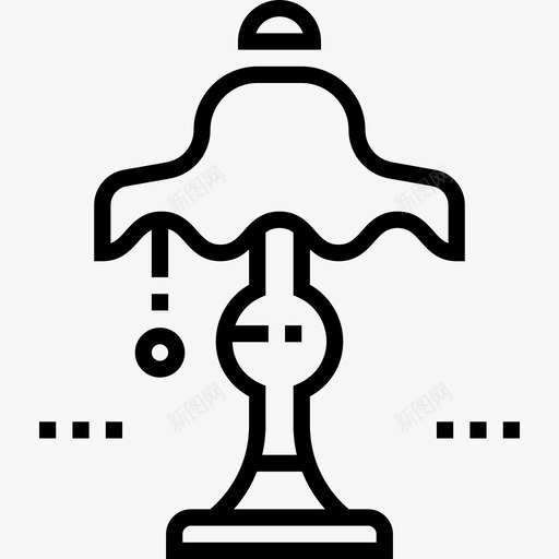 台灯复古装饰7线型图标svg_新图网 https://ixintu.com 台灯 复古装饰7 线型