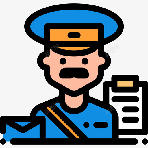 邮递员职业和工作6线性颜色图标svg_新图网 https://ixintu.com 线性颜色 职业和工作6 邮递员
