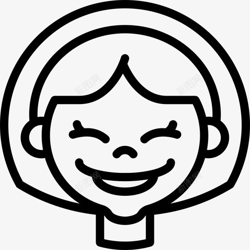 女孩卡通化身2直系图标svg_新图网 https://ixintu.com 卡通化身2 女孩 直系