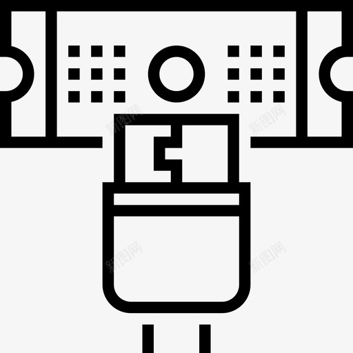 Usb电缆服务器和数据库2线性图标svg_新图网 https://ixintu.com Usb电缆 服务器和数据库2 线性