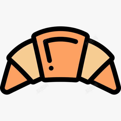 牛角面包外卖2原色图标svg_新图网 https://ixintu.com 原色 外卖2 牛角面包