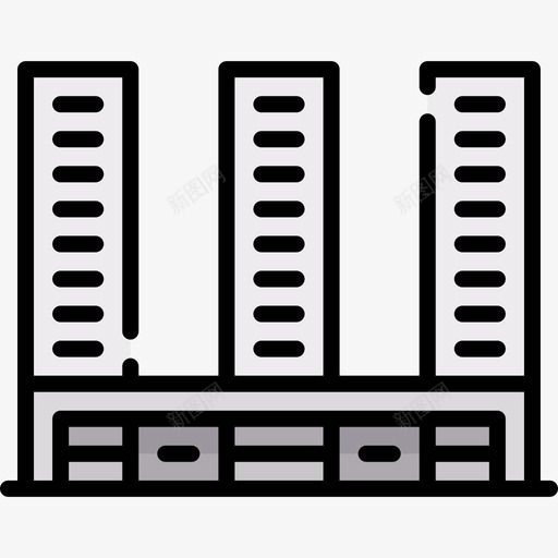 建筑城市2号楼线颜色图标svg_新图网 https://ixintu.com 城市2号楼 建筑 线颜色