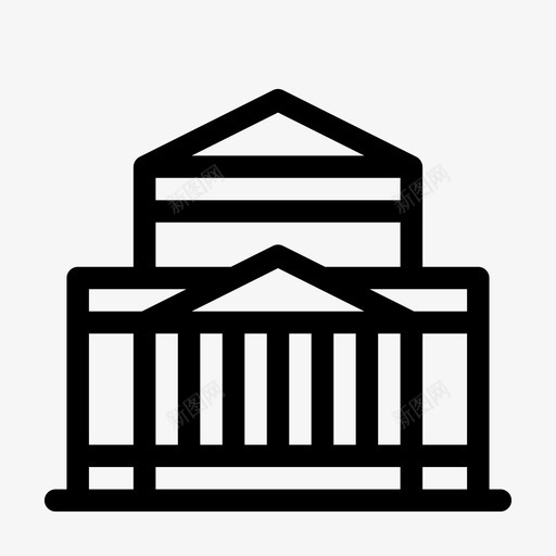 宫殿建筑博物馆图标svg_新图网 https://ixintu.com 剧院 博物馆 宫殿 建筑 建筑轮廓