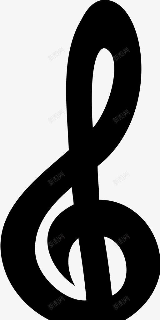 高音谱号音乐音符图标svg_新图网 https://ixintu.com 音乐 音符 音调 高音谱号