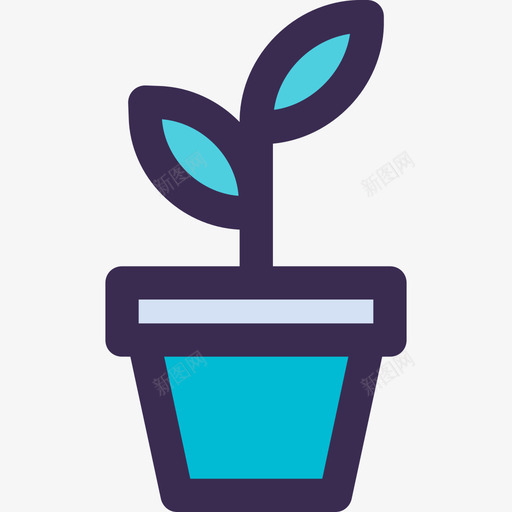 植物自然34线性颜色蓝色图标svg_新图网 https://ixintu.com 植物 线性颜色蓝色 自然34