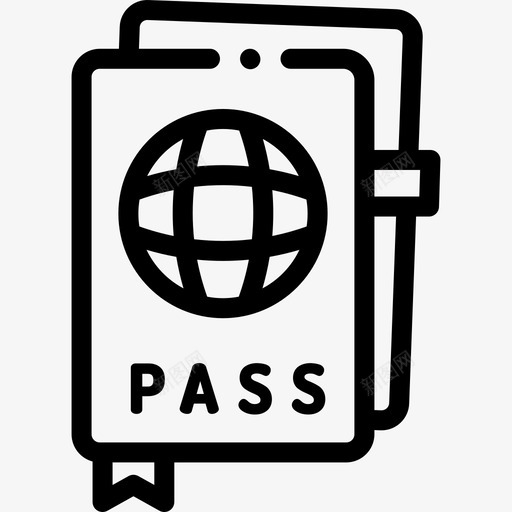 护照旅行86直系图标svg_新图网 https://ixintu.com 护照 旅行86 直系