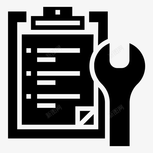 检查表汽车检查表剪贴板图标svg_新图网 https://ixintu.com 剪贴板 填充图标 扳手 检查表 汽车检查表 维修 诊断