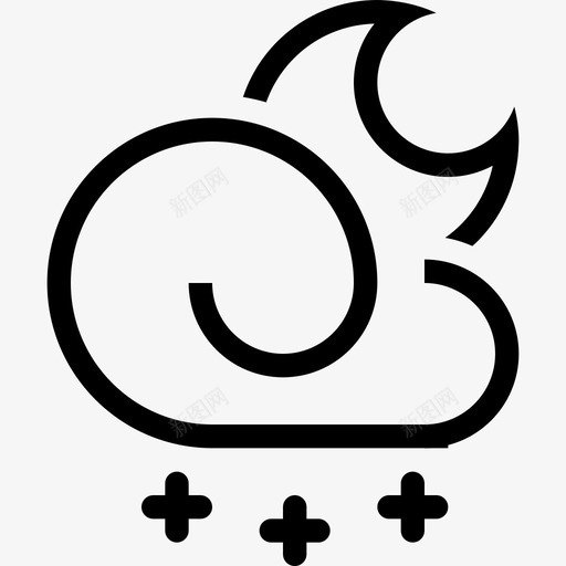 夜间阵雪svg_新图网 https://ixintu.com 夜间阵雪