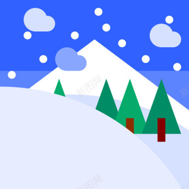 雪景观3平坦图标图标