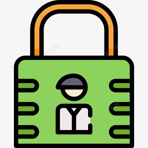锁社交网络6线性颜色图标svg_新图网 https://ixintu.com 社交网络6 线性颜色 锁