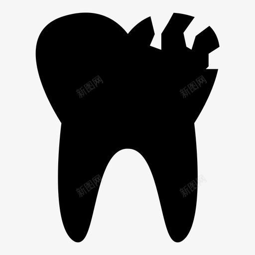坏了龋齿牙齿图标svg_新图网 https://ixintu.com 健康 坏了 牙齿 龋齿