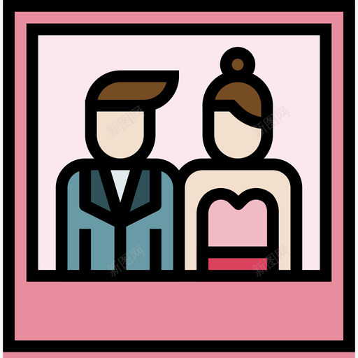新人74号婚礼直线颜色图标svg_新图网 https://ixintu.com 74号婚礼 新人 直线颜色