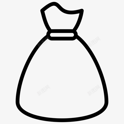 袋子粗麻袋打结袋图标svg_新图网 https://ixintu.com 打结袋 海盗元素线图标 粗麻袋 袋子