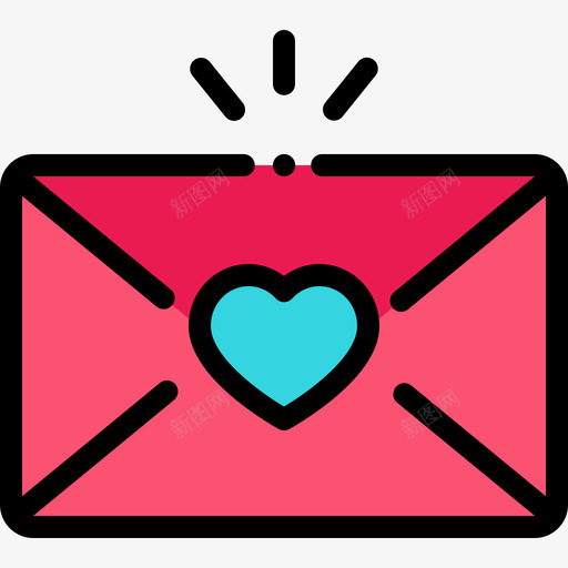 情书约会应用程序9线性颜色图标svg_新图网 https://ixintu.com 情书 约会应用程序9 线性颜色