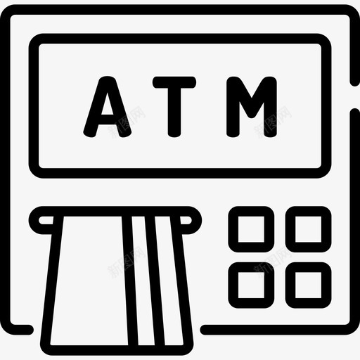 Atm机金融48线性图标svg_新图网 https://ixintu.com Atm机 线性 金融48