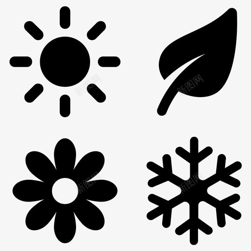 季节秋天春天图标svg_新图网 https://ixintu.com 冬天 夏天 天气 季节 春天 秋天