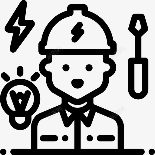 电工专业和工作5线性图标svg_新图网 https://ixintu.com 专业和工作5 电工 线性