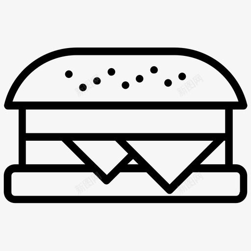 三明治面包点心图标svg_新图网 https://ixintu.com 三明治 吐司 小吃 意大利符号线图标 点心 面包