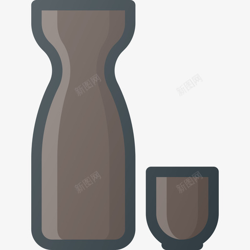 清酒文化社区线性颜色图标svg_新图网 https://ixintu.com 文化社区 清酒 线性颜色