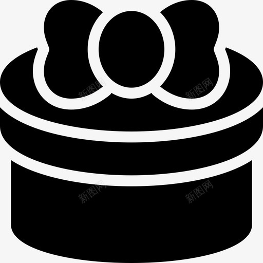 礼物盒生日装饰图标svg_新图网 https://ixintu.com 生日 生日实心图标 礼物盒 结 装饰