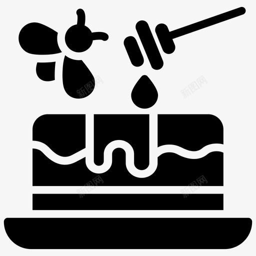甜点蛋糕蜜蜂图标svg_新图网 https://ixintu.com 养蜂元素雕文图标 甜点 甜食 蛋糕 蜂蜜棒 蜂蜜滴 蜜蜂