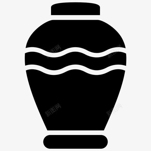 花瓶房子内部瓮图标svg_新图网 https://ixintu.com 容器 意大利符号字形图标 意大利陶器 房子内部 瓮 花瓶