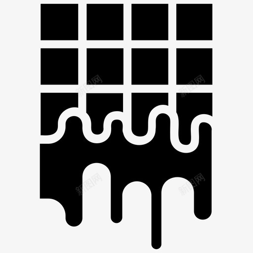 融化巧克力巧克力棒巧克力块图标svg_新图网 https://ixintu.com 巧克力块 巧克力棒 热巧克力 蘸巧克力 融化巧克力 食物字形矢量图标
