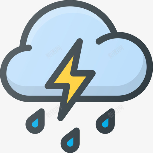 雷雨灾难3线颜色图标svg_新图网 https://ixintu.com 灾难3 线颜色 雷雨