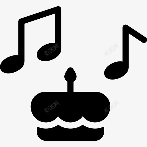 生日歌音频音乐笔记图标svg_新图网 https://ixintu.com 播放列表 生日实心图标 生日歌 音乐笔记 音频