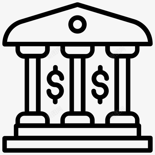 银行存款机构金融机构图标svg_新图网 https://ixintu.com 住房贷款 存款机构 抵押贷款 现代投资线向量图标 金融机构 银行