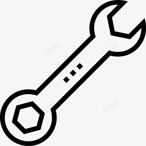 扳手工具和结构线性图标svg_新图网 https://ixintu.com 工具和结构 扳手 线性