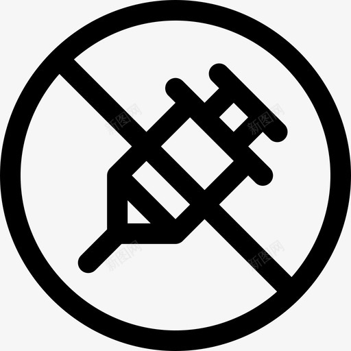 没有毒品信号和禁令直线的图标svg_新图网 https://ixintu.com 信号和禁令 没有毒品 直线的