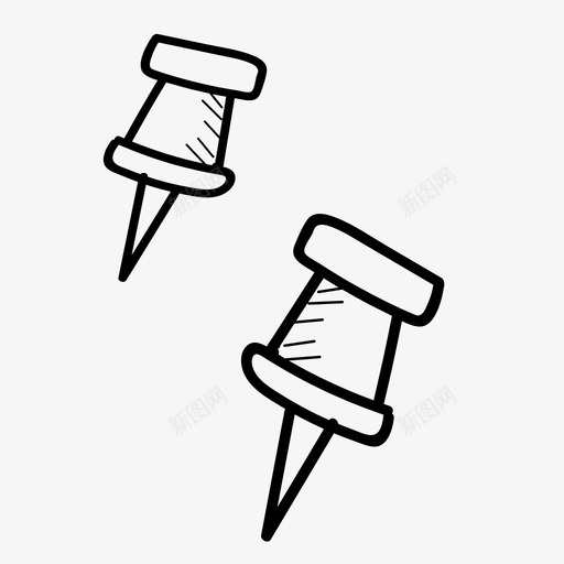 插销连接显影图标svg_新图网 https://ixintu.com 图钉 插销 显影 连接