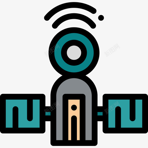 卫星科幻小说4线性颜色图标svg_新图网 https://ixintu.com 卫星 科幻小说4 线性颜色
